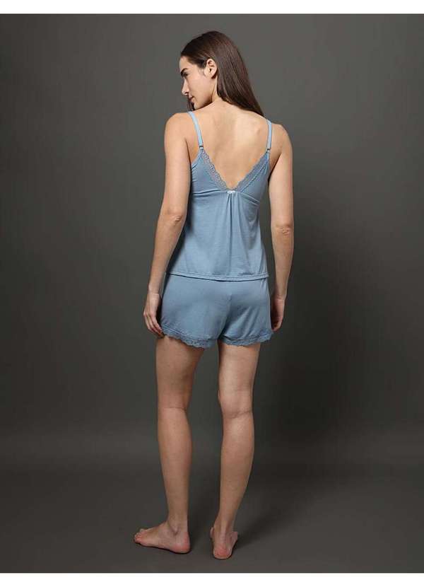 Calvin Klein Jeans - Pijama Feminino Short Doll Modal Lace Calvin Klein Underwear - Az Azul 3