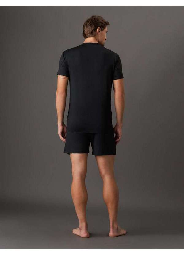 Calvin Klein Jeans - Pijama Masculino Manga Curta e Bermuda Modal Calvin Klein Underwe Preto