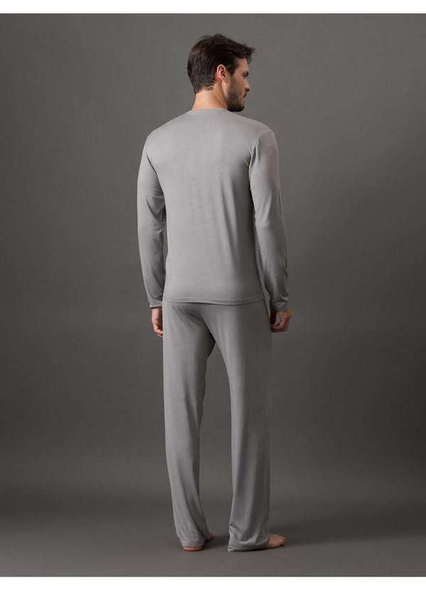 Calvin Klein Jeans - Pijama Masculino Manga Longa e Calça Modal Calvin Klein Underwear Cinza 1