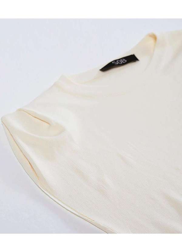 Sob - Blusa de Viscose com Ombreira Tricot Bege 7