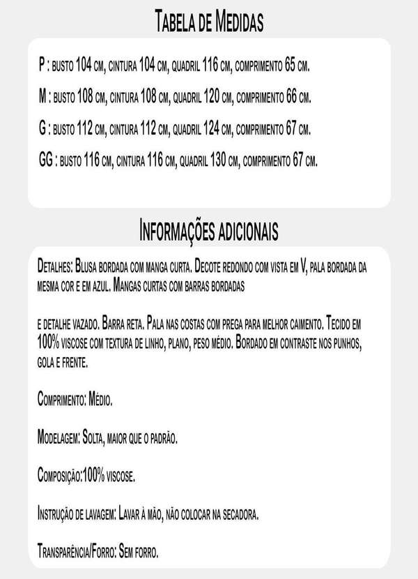 Sob - Blusa Feminina em Viscose Manga Curta Bordada - Branco 8