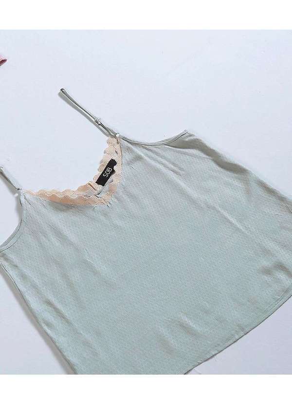Sob - Regata de Viscose com Renda Boho Verde 7