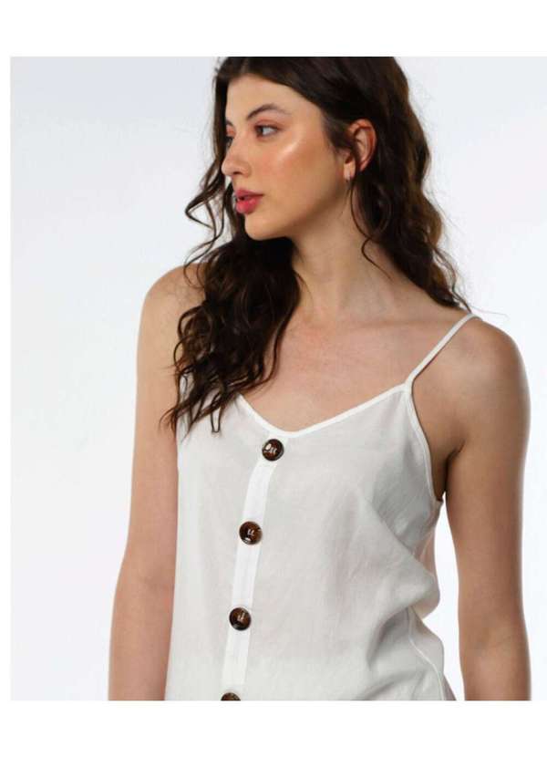 Sob - Regata  Feminina de Alça Viscose Rústica - Branco