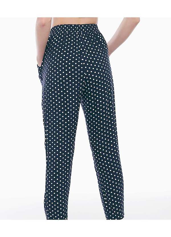 Sob - Calça de Poá com Bolsos em Viscose Azul 4