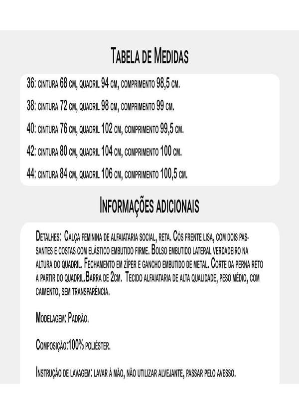 Sob - Calça Social Feminina Alfaiataria Reta Bege 6