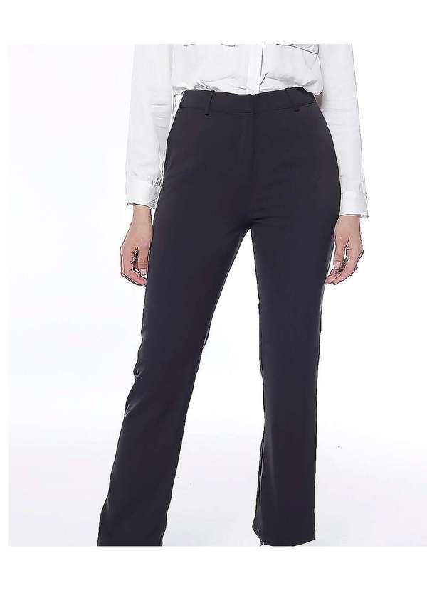 Calça Social Feminina Alfaiataria Reta Preto Sob Moda