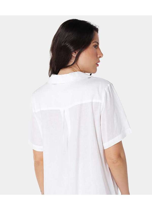 Sob - Camisa Branca de Linho com Viscose Manga Curta - Branca 4