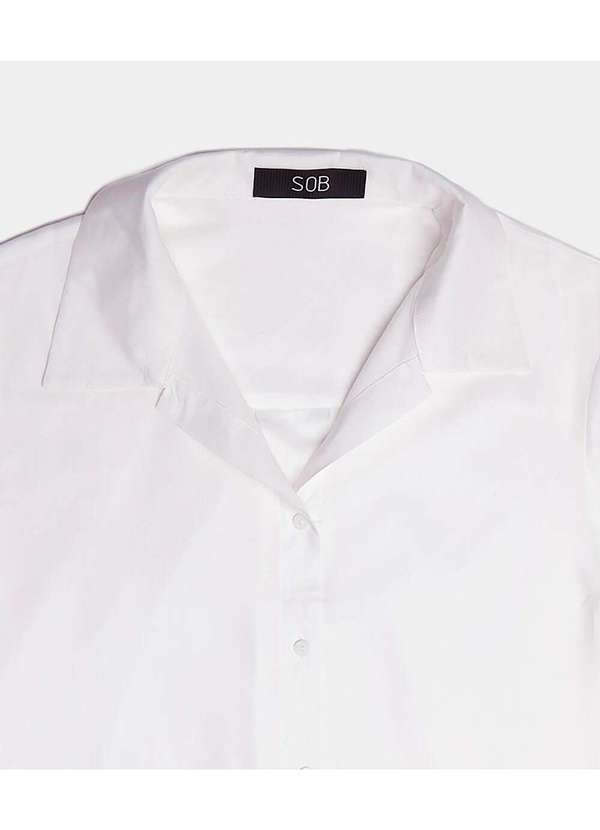 Sob - Camisa Branca de Linho com Viscose Manga Curta - Branca 7