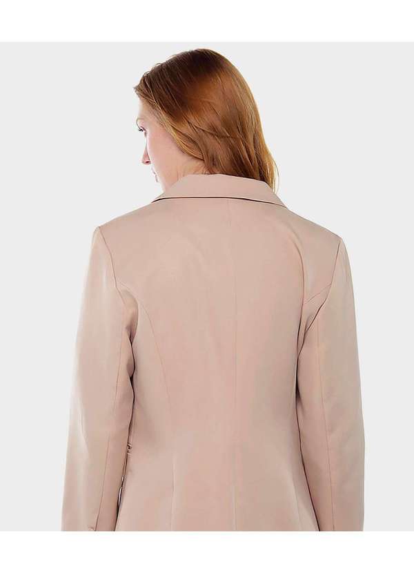 Sob - Blazer Feminino Alfaiataria Transpassado Bege 4