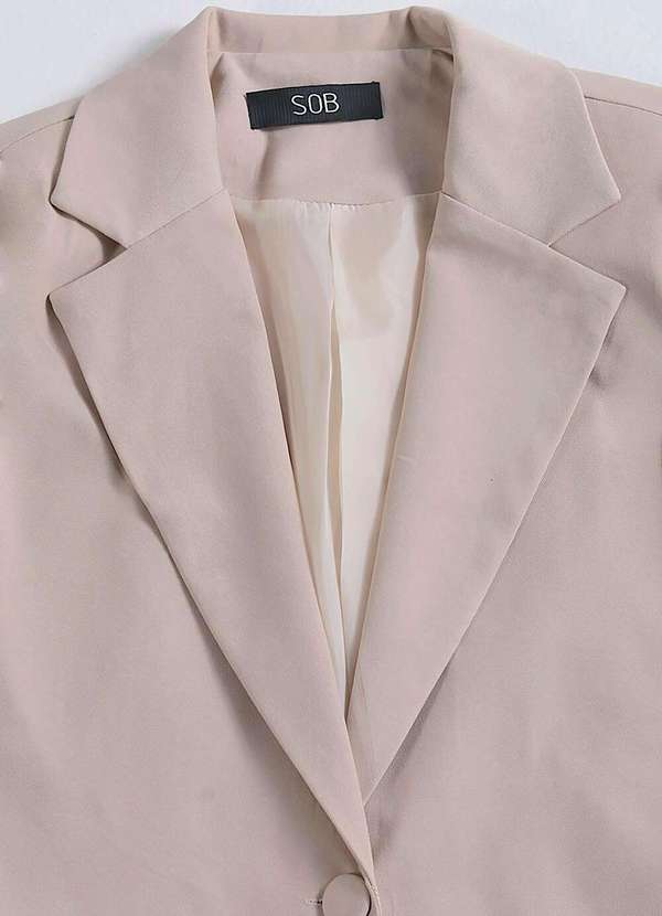 Sob - Blazer Feminino Longo Alfaiataria com Bolsos - Caramelo 6