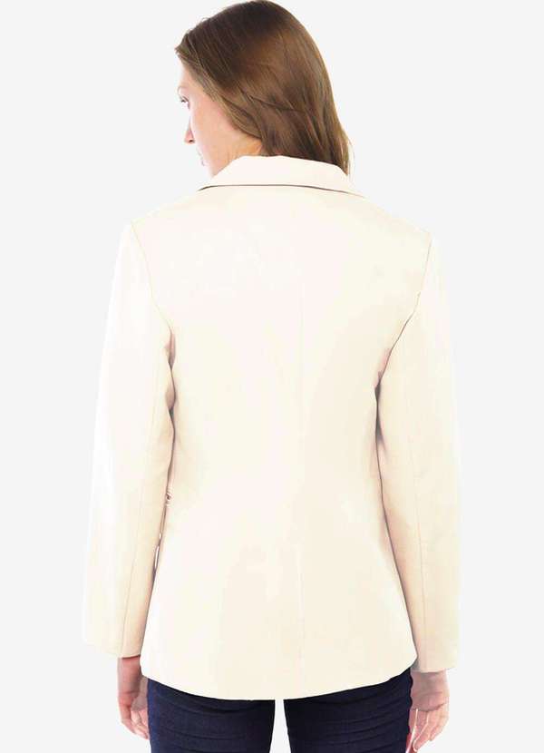 Sob - Blazer Feminino Off White Max Fino Alfaiataria Forrado Off White 4