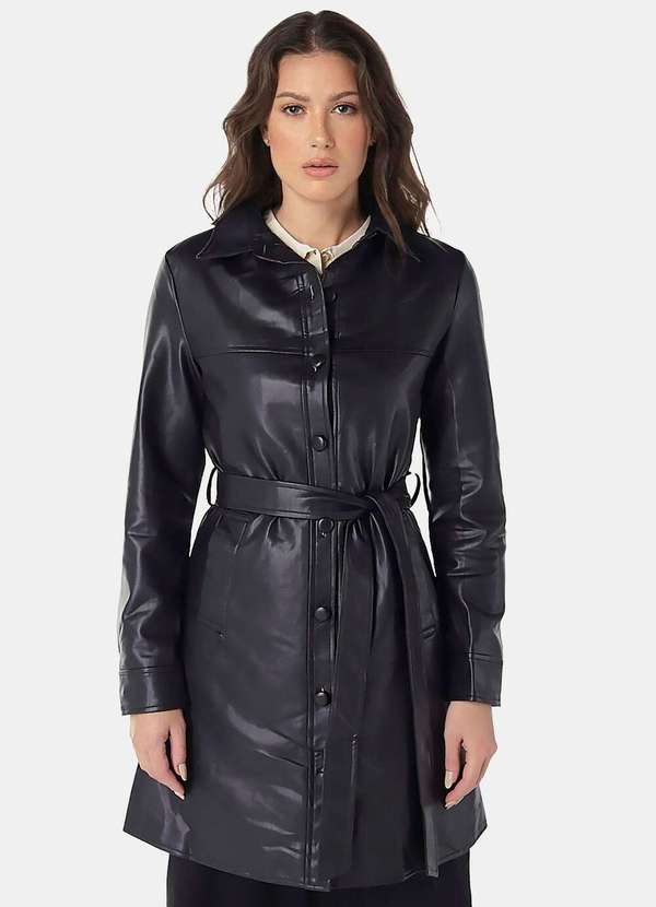 Leather Trench Coat Feminino Plus Size Comprar Trench Coat - Main Image