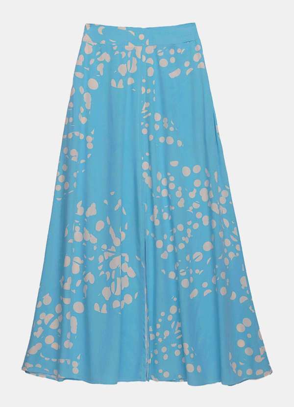 Sob - Conjunto Saia  Longa com Bolsos e Top Estampado Azul Sob - Azul 6