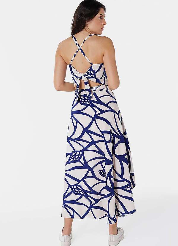 Sob - Conjunto Saia Longa e Blusa com Bojo Estampado - Bege 4