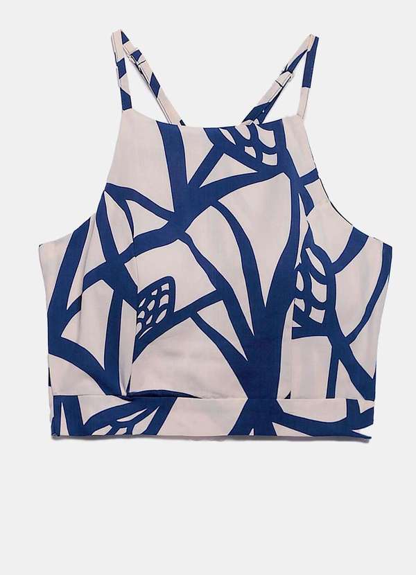 Sob - Conjunto Saia Longa e Blusa com Bojo Estampado - Bege 5