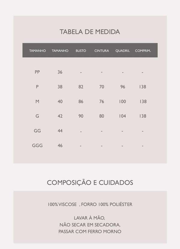 Sob - Conjunto Saia Longa e Blusa com Bojo Estampado - Bege 6