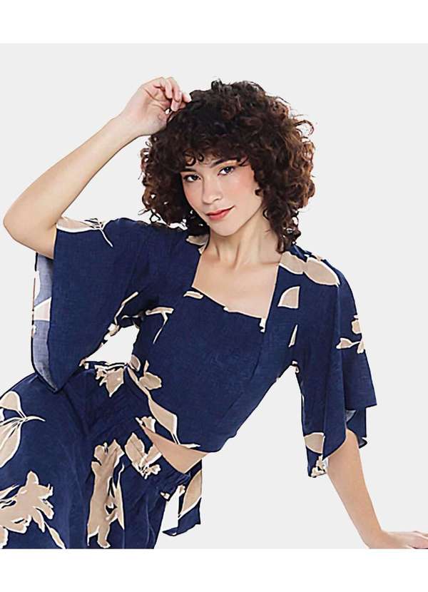 Sob - Conjunto Saia e Blusa Estampado Sob - Azul 5