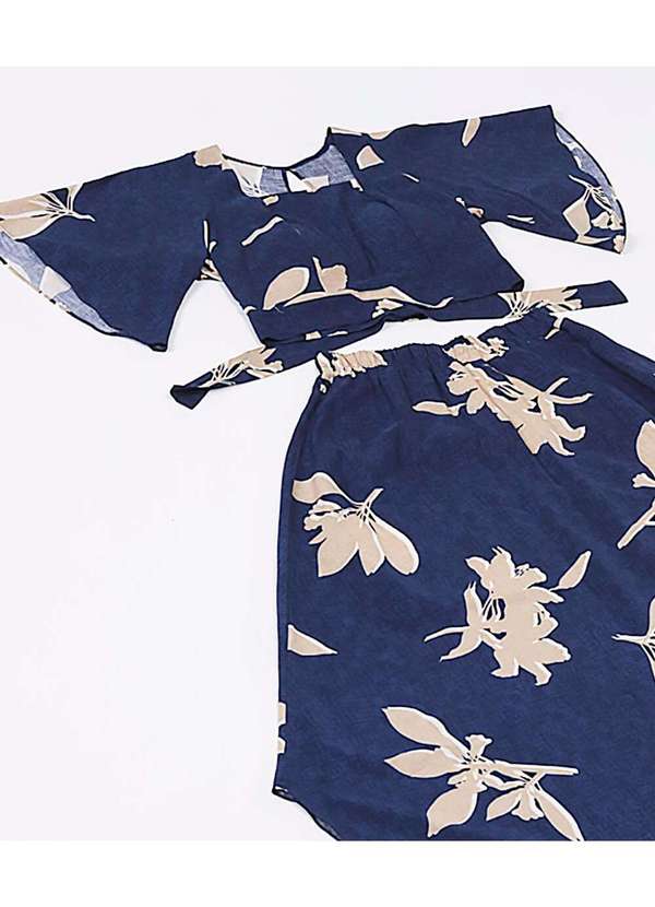 Sob - Conjunto Saia e Blusa Estampado Sob - Azul 6