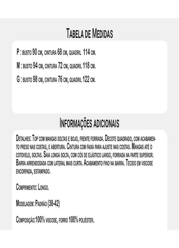 Sob - Conjunto Saia e Blusa Estampado Sob - Azul 8