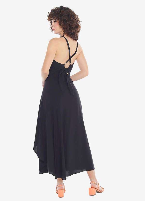 Sob - Conjunto Saia Longa e Blusa Transpassado - Preto 2