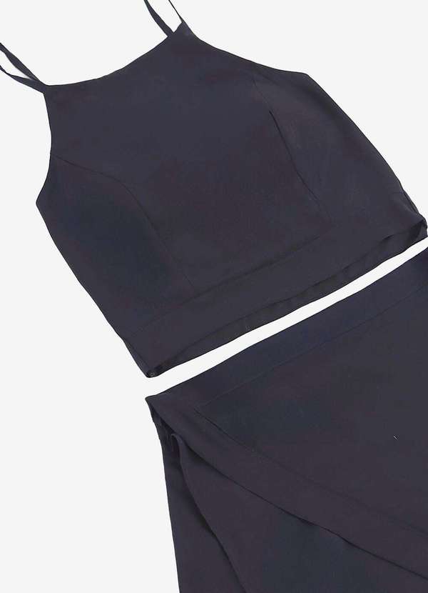 Sob - Conjunto Saia Longa e Blusa Transpassado - Preto 6