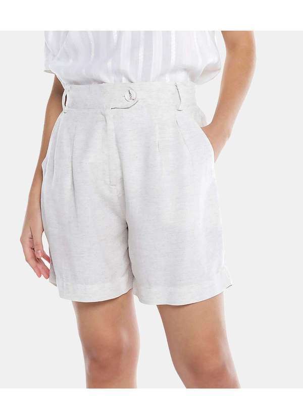 Sob - Bermuda de Linho com Viscose Social - Bege