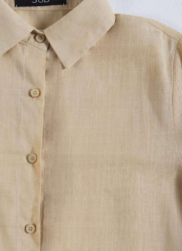 Sob - Vestido Camisa Midi de Algodão com Bolsos - Bege 7