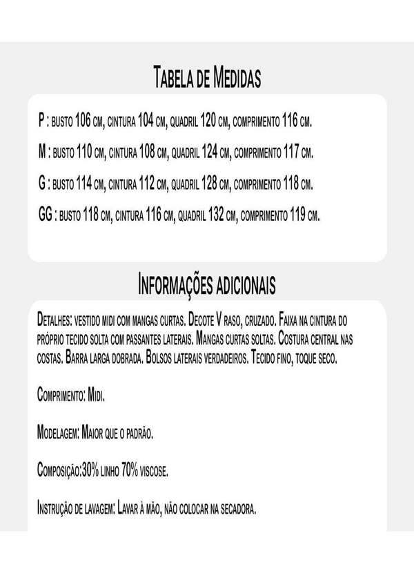 Sob - Vestido de Linho Midi com Bolsos Manga Curta Marrom 8