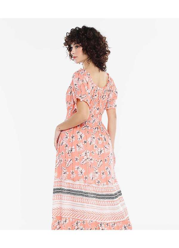 Sob - Vestido Longo com Mangas em Algodão com Lurex Rosa Sob Rosa 5