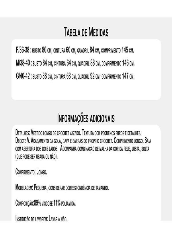 Sob - Vestido Longo de Crochê com Forro Marrom 8