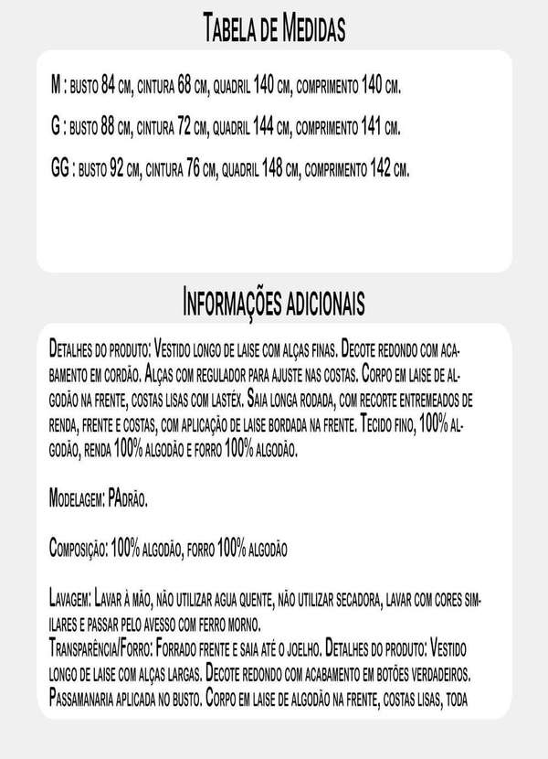 Sob - Vestido Longo de Laise em Algodão Saia Bordada - Branco 9