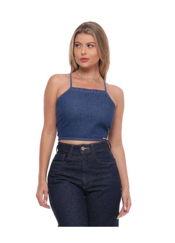 Looks Blusa Jeans Feminina De Amarrar Denim Cropped Jeans De
