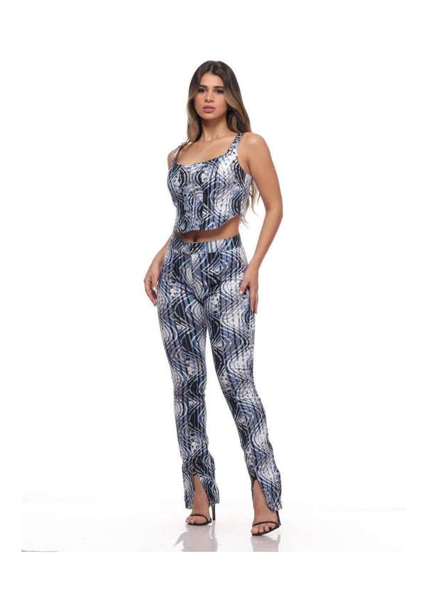 Razon Jeans - Top Corpete Feminino Sarja Lycra Estampado - Amaciado - Azul