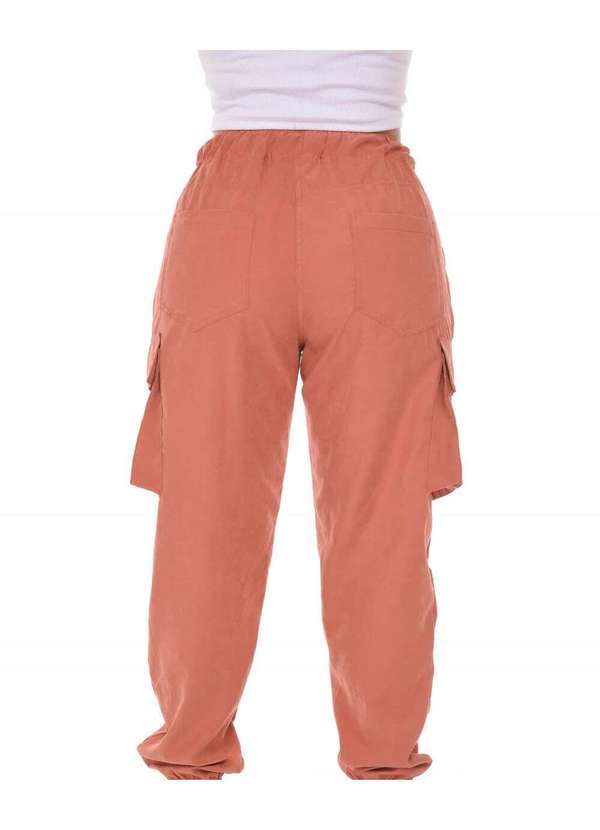 Razon Jeans - Calça Feminina Sarja Jogger Cargo Razon Jeans - Terracota 3