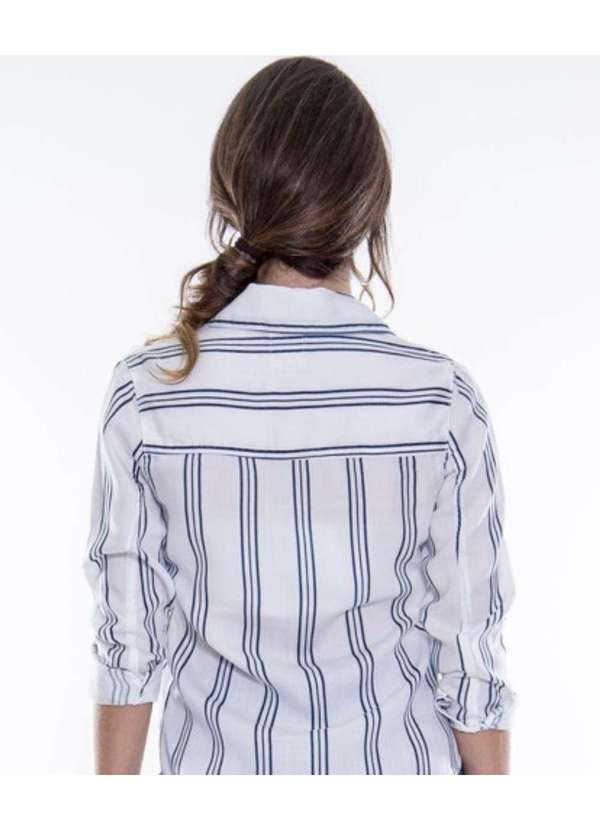 Razon Jeans - Camisa Feminina Listrada Razon Jeans Listrado - Azul 3