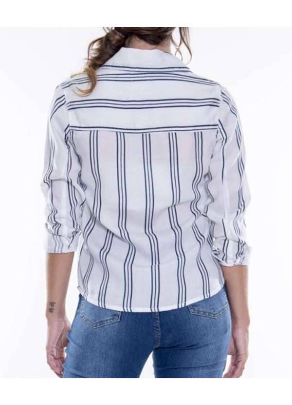 Razon Jeans - Camisa Feminina Listrada Razon Jeans Listrado - Azul 4