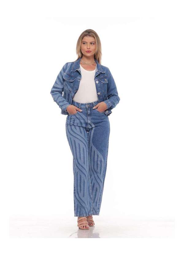 Razon Jeans - Jaqueta Feminina Jeans com Estampa Laser - Super Destroyed - Jeans