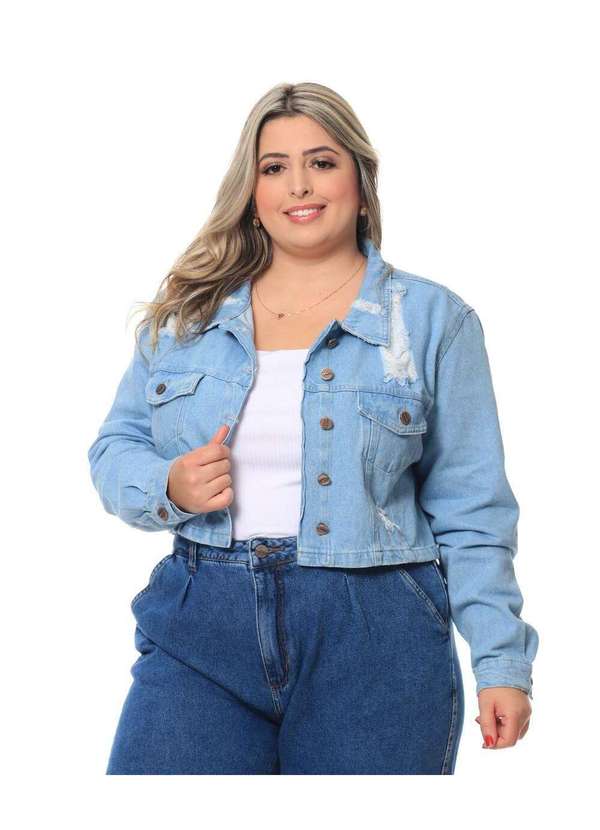 Razon Jeans - Jaqueta Feminina Jeans Plus Razon Jeans - Jeans