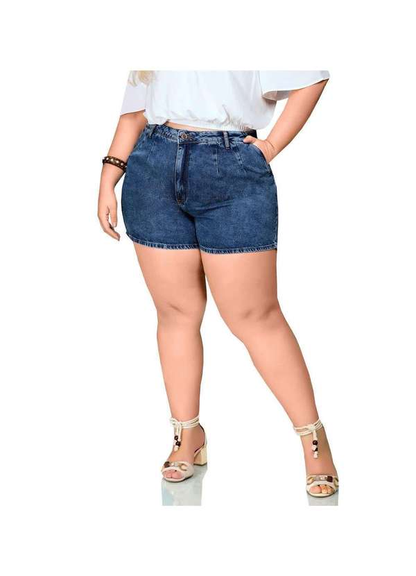 Razon Jeans - Shorts Feminino Jeans Plus Baggy Azul 4