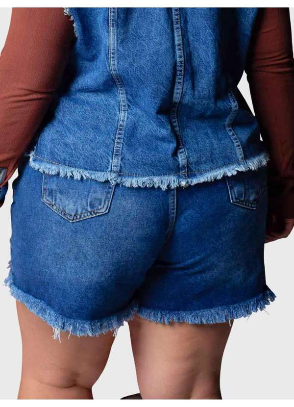 Razon Jeans - Shorts Feminino Jeans Plus Boyfriend com Barra Desfiada - Jeans 5