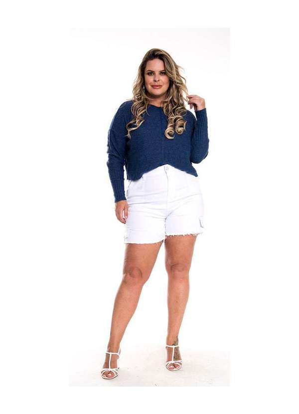 Razon Jeans - Shorts Sarja Lycra 1/2 Coxa Plus Branco - Branco 4