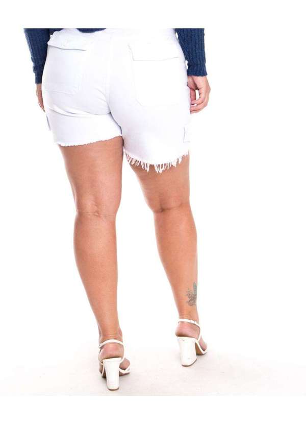 Razon Jeans - Shorts Sarja Lycra 1/2 Coxa Plus Branco - Branco 5