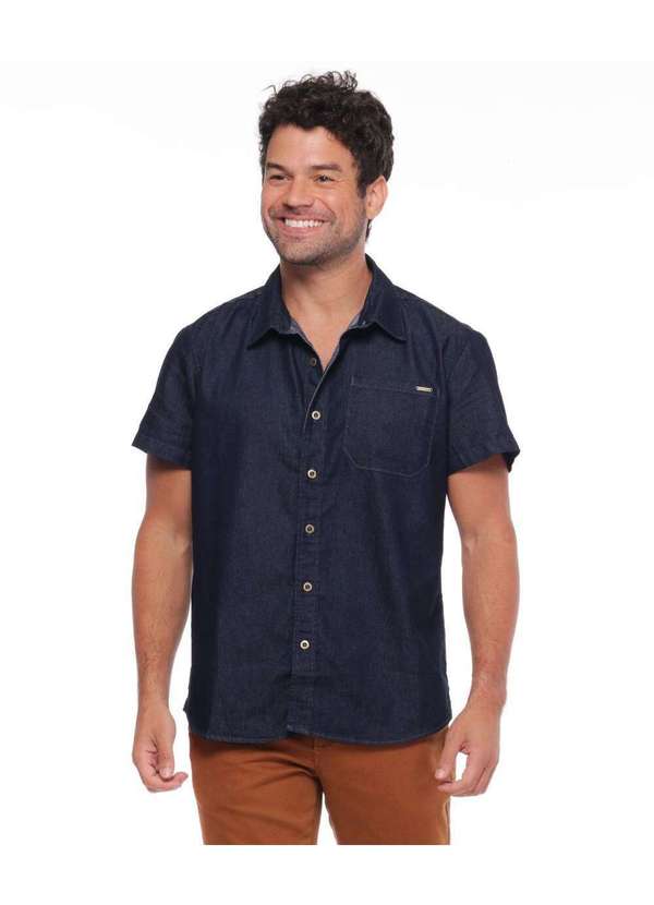 Razon Jeans - Camisa Masculina Jeans Manga Curta -  Amaciado - Unica