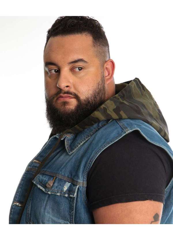 Razon Jeans - Colete Masculino Jeans Lycra Plus com Capuz Camuflado - Jeans 3