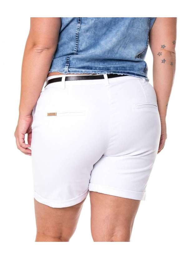 Razon Jeans - Bermuda Feminina Alfaiataria Plus Razon Jeans - Branco 4