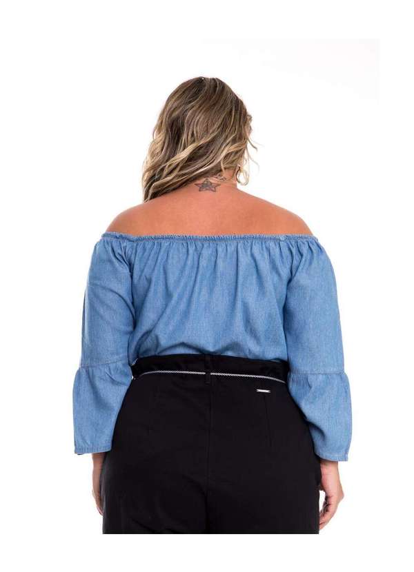 Razon Jeans - Camisa Blusa Ciganinha Feminina Jeans Plus - Jeans 3