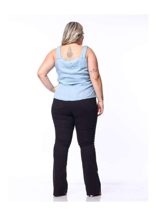 Razon Jeans - Camisa Regata Blusa Feminina Jeans Plus Razon Jeans - Jeans Claro 3