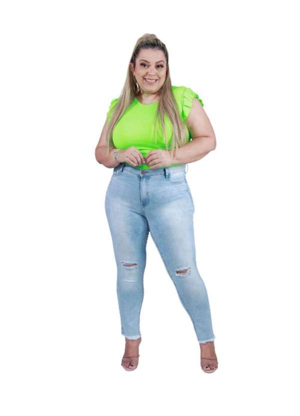 Razon Jeans - Calça Cigarrete Feminina Jeans com Elastano Plus Razon Jeans - Jeans