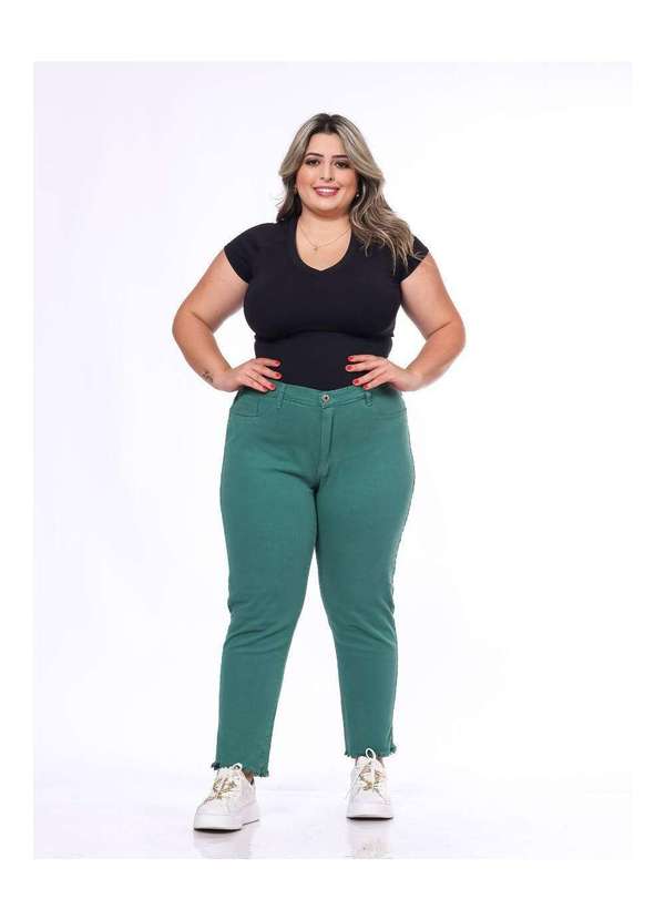 Razon Jeans - Calça Cigarrete Feminina Sarja com Elastano Plus Razon Jeans - Verde