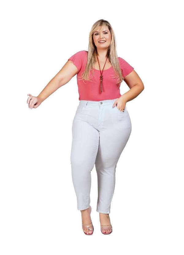 Razon Jeans - Calça Feminina Capri Plus Razon Jeans - Branco